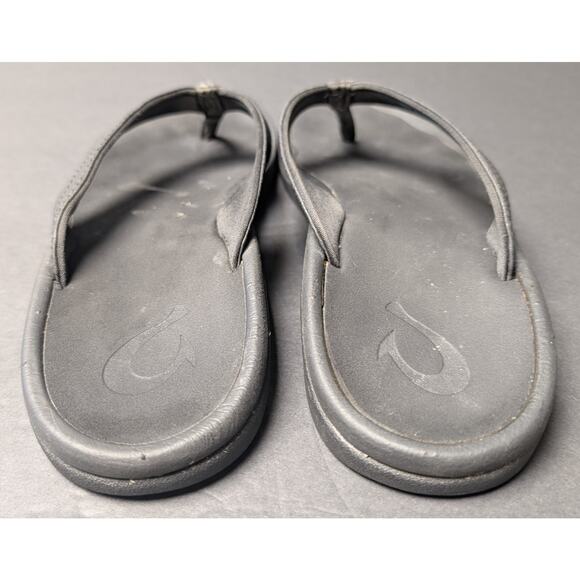 Olukai Ohana Black Thong Sandals WOMENS SIZE 8 Flip Flops Casual Summer Beach - Picture 5 of 9